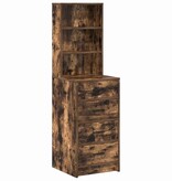 VidaXL Highboard met lade Gerookt eiken 40 x 41 x 135 cm Bewerkt hout