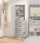 VidaXL Highboard met lade Betongrijs 40 x 41 x 135 cm Bewerkt hout
