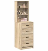 VidaXL Highboard met lade Sonoma eiken 40 x 41 x 135 cm Bewerkt hout