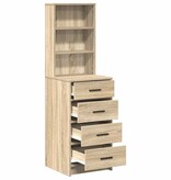 VidaXL Highboard met lade Sonoma eiken 40 x 41 x 135 cm Bewerkt hout