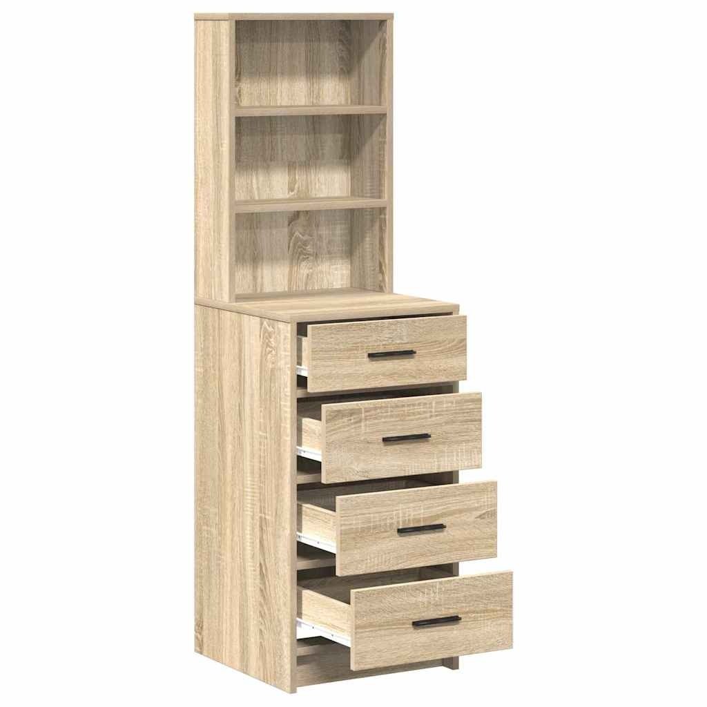 VidaXL Highboard met lade Sonoma eiken 40 x 41 x 135 cm Bewerkt hout