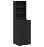 VidaXL Highboard met lade Zwart eiken 40 x 41 x 135 cm Bewerkt hout