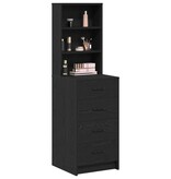 VidaXL Highboard met lade Zwart eiken 40 x 41 x 135 cm Bewerkt hout