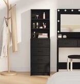 VidaXL Highboard met lade Zwart eiken 40 x 41 x 135 cm Bewerkt hout