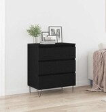 VidaXL Dressoir met lade Zwart Eiken 60 x 35 x 70 cm Bewerkt hout