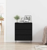 VidaXL Dressoir met lade Zwart Eiken 60 x 35 x 70 cm Bewerkt hout