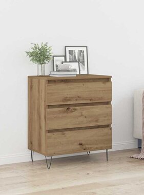 VidaXL Dressoir met lade Artisan Eiken 60 x 35 x 70 cm Bewerkt hout