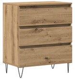 VidaXL Dressoir met lade Artisan Eiken 60 x 35 x 70 cm Bewerkt hout