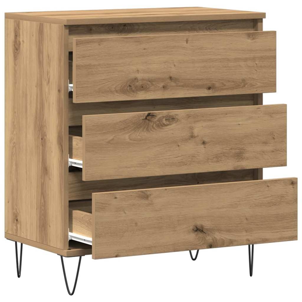 VidaXL Dressoir met lade Artisan Eiken 60 x 35 x 70 cm Bewerkt hout