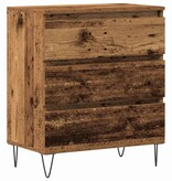 VidaXL Dressoir met lade Oudhout 60 x 35 x 70 cm Bewerkt hout