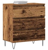 VidaXL Dressoir met lade Oudhout 60 x 35 x 70 cm Bewerkt hout