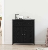 VidaXL Dressoir met lade Zwart Eiken 70 x 30 x 80 cm Bewerkt hout