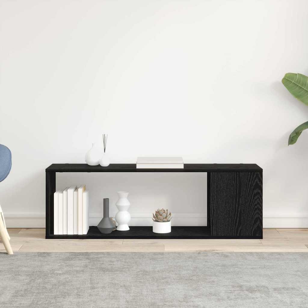 VidaXL Tv-meubelset Wandgemonteerd Zwart 100 x 24 x 63 cm Bewerkt hout