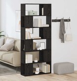 VidaXL Tv-meubelset Wandgemonteerd Zwart 80 x 24 x 186 cm Bewerkt hout