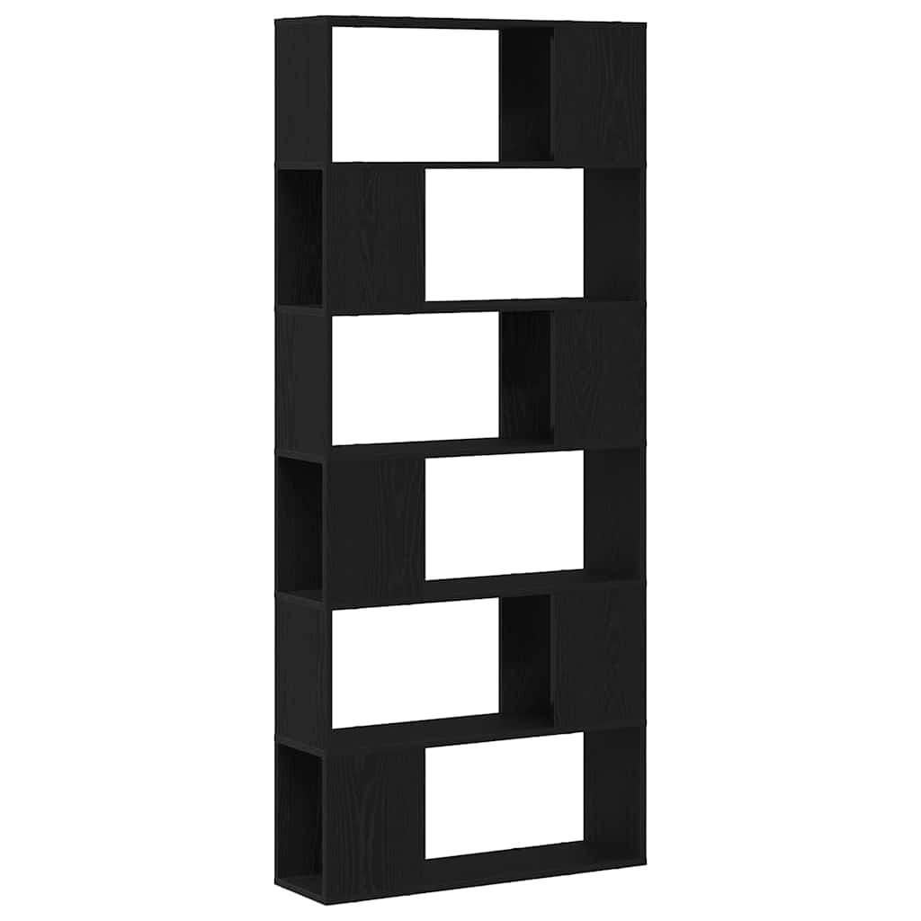 VidaXL Tv-meubelset Wandgemonteerd Zwart 80 x 24 x 186 cm Bewerkt hout