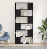 VidaXL Tv-meubelset Wandgemonteerd Zwart 80 x 24 x 186 cm Bewerkt hout