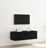 VidaXL TV Wandkast 2 pcs Zwart Eiken 100 x 35 x 31 cm Bewerkt hout