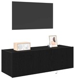 VidaXL TV Wandkast 2 pcs Zwart Eiken 100 x 35 x 31 cm Bewerkt hout