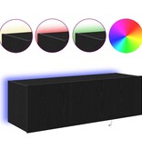 VidaXL TV Wandkast 2 pcs Zwart Eiken 100 x 35 x 31 cm Bewerkt hout