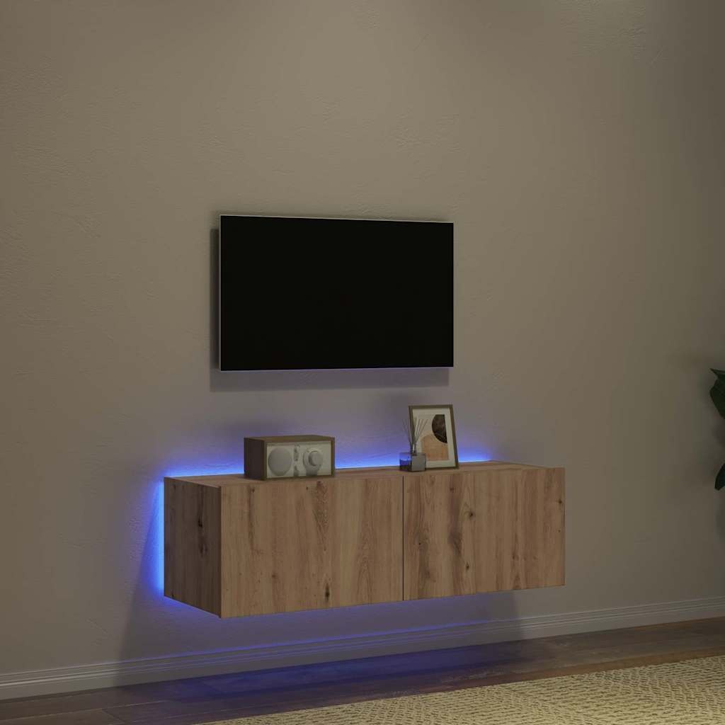VidaXL TV Wandkast Artisan Eiken 100 x 35 x 31 cm Bewerkt hout