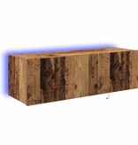 VidaXL TV Wandkast 2 pcs Oud Hout 100 x 35 x 31 cm Bewerkt hout