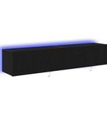 VidaXL TV Wandkast 2 pcs Zwart Eiken 80 x 35 x 31 cm Bewerkt hout