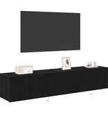 VidaXL TV Wandkast 2 pcs Zwart Eiken 80 x 35 x 31 cm Bewerkt hout