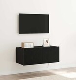 VidaXL TV Wandkast Zwart Eiken 80 x 35 x 31 cm Bewerkt hout