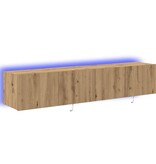 VidaXL TV Wandkast 2 pcs Artisan Eiken 80 x 35 x 31 cm Bewerkt hout