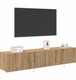 VidaXL TV Wandkast 2 pcs Artisan Eiken 80 x 35 x 31 cm Bewerkt hout