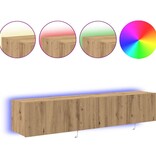 VidaXL TV Wandkast 2 pcs Artisan Eiken 80 x 35 x 31 cm Bewerkt hout