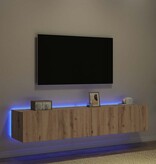 VidaXL TV Wandkast 2 pcs Artisan Eiken 80 x 35 x 31 cm Bewerkt hout