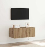 VidaXL TV Wandkast Artisan Eiken 80 x 35 x 31 cm Bewerkt hout