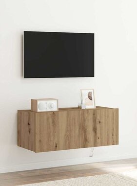 VidaXL TV Wandkast Artisan Eiken 80 x 35 x 31 cm Bewerkt hout