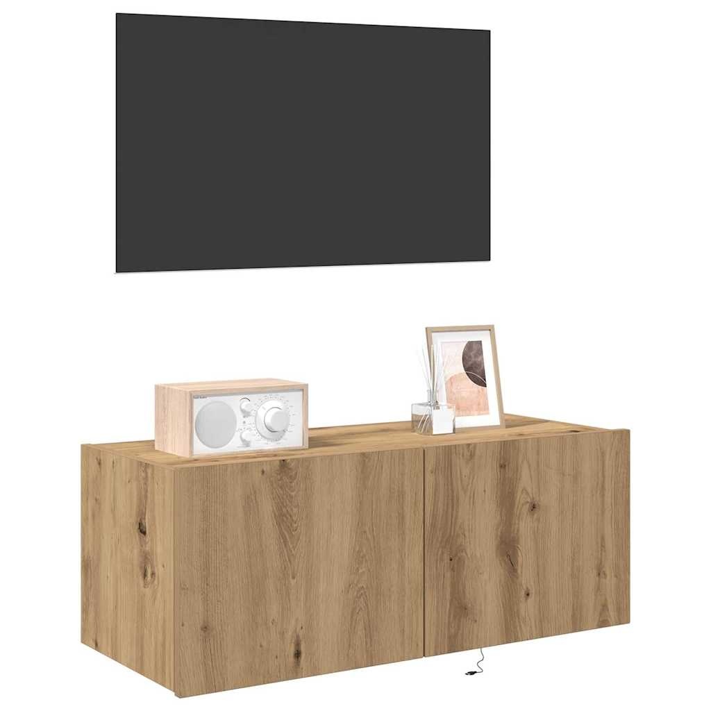 VidaXL TV Wandkast Artisan Eiken 80 x 35 x 31 cm Bewerkt hout