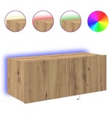 VidaXL TV Wandkast Artisan Eiken 80 x 35 x 31 cm Bewerkt hout