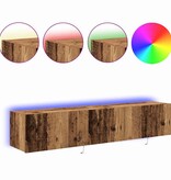 VidaXL TV Wandkast 2 pcs Oud Hout 80 x 35 x 31 cm Bewerkt hout