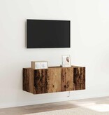 VidaXL TV Wandkast Oud Hout 80 x 35 x 31 cm Bewerkt hout