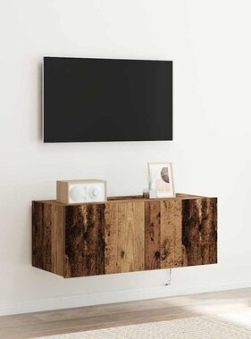 VidaXL TV Wandkast Oud Hout 80 x 35 x 31 cm Bewerkt hout