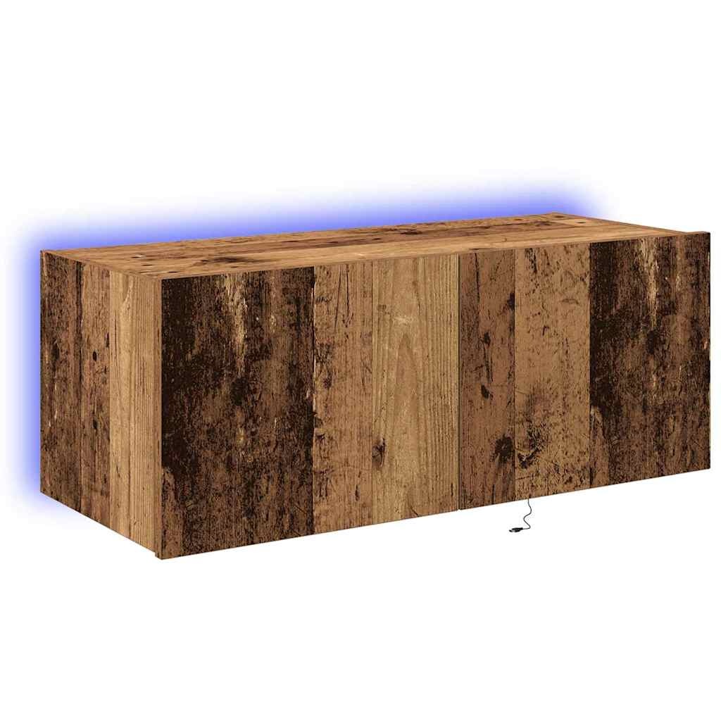 VidaXL TV Wandkast Oud Hout 80 x 35 x 31 cm Bewerkt hout