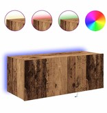VidaXL TV Wandkast Oud Hout 80 x 35 x 31 cm Bewerkt hout