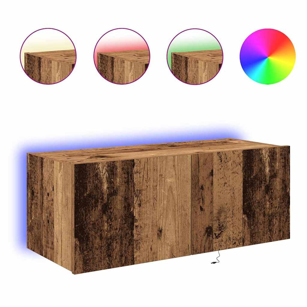 VidaXL TV Wandkast Oud Hout 80 x 35 x 31 cm Bewerkt hout