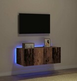 VidaXL TV Wandkast Oud Hout 80 x 35 x 31 cm Bewerkt hout