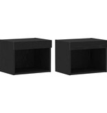 VidaXL Tv-meubelset 2 pcs Zwart Eiken 40 x 30 x 30 cm Bewerkt hout