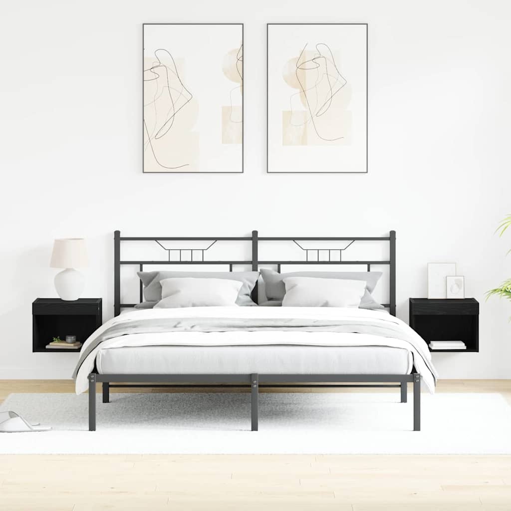 VidaXL Tv-meubelset 2 pcs Zwart Eiken 40 x 30 x 30 cm Bewerkt hout