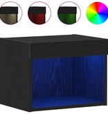 VidaXL Tv-meubelset Zwart Eiken 40 x 30 x 30 cm Bewerkt hout