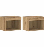 VidaXL Tv-meubelset 2 pcs Artisan Eiken 40 x 30 x 30 cm Bewerkt hout