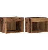VidaXL Tv-meubelset 2 pcs Oud Hout 40 x 30 x 30 cm Bewerkt hout