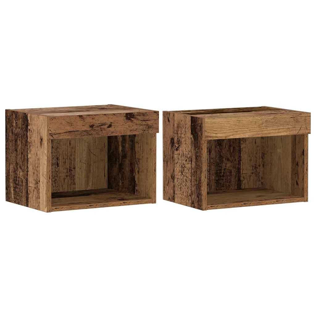 VidaXL Tv-meubelset 2 pcs Oud Hout 40 x 30 x 30 cm Bewerkt hout