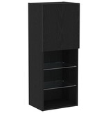 VidaXL Tv-meubelset Zwart Eiken 40,5 x 30 x 102 cm Bewerkt hout